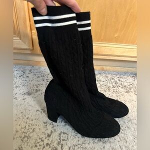 Women's Catherine Malandrina Cable Knit black Boots
